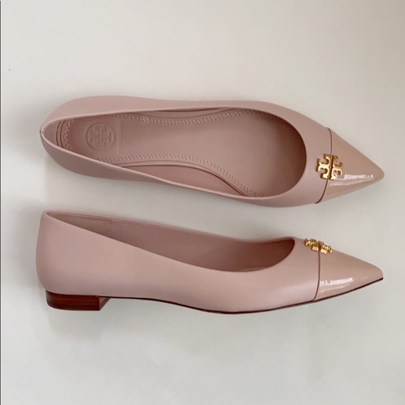 Tory Burch Everly Pointed Toe Leather Flats Pink - Picture 2 of 10